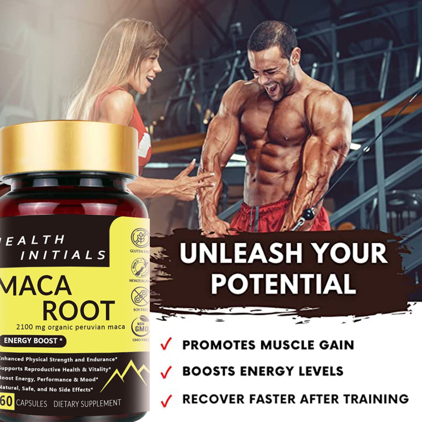 60Pcs Maca Root Capsules