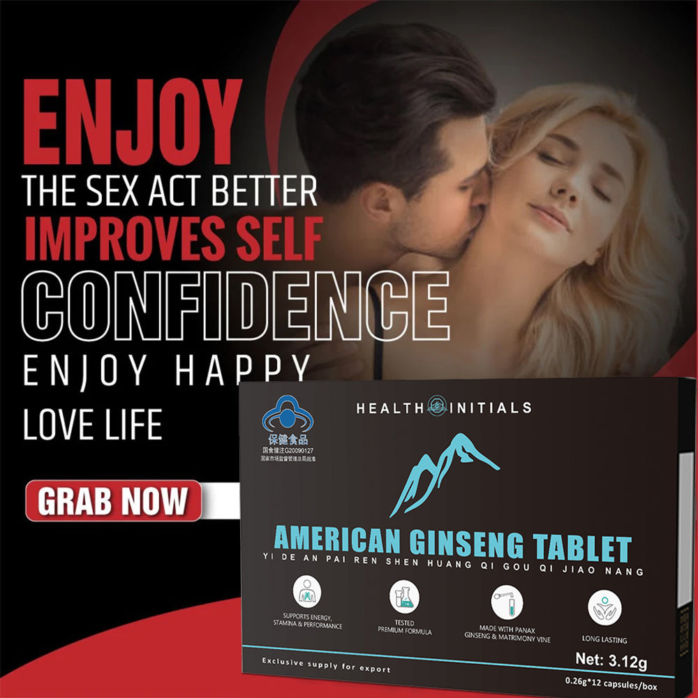 12Pcs Maca Extract American ginseng Capsules